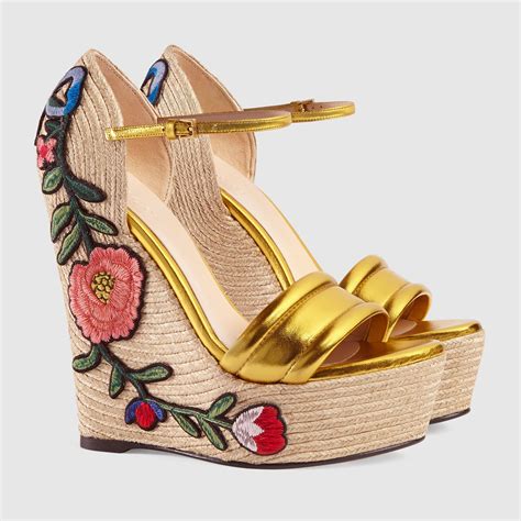 gucci platform leather espadrilles|Gucci espadrilles wedges pink.